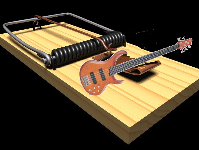 Mousetrap with a bass on